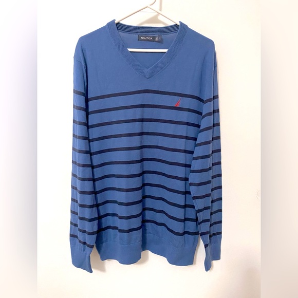 Blue Nautica V-Neck Sweater - Picture 1 of 6